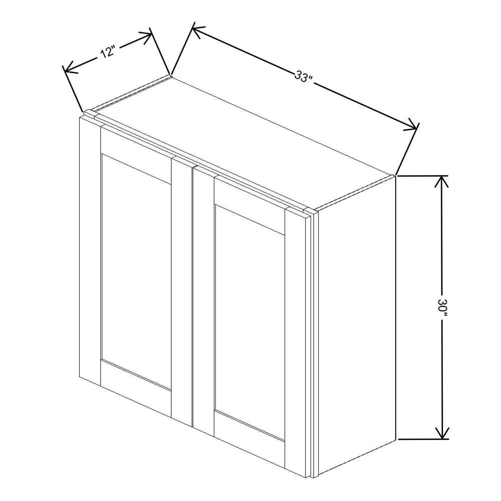 Fabuwood Allure Galaxy Linen 33" W X 30" H X 12" D Double Door Wall Cabinet