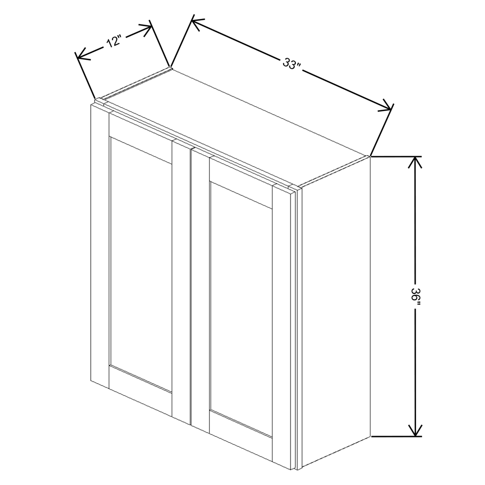 Fabuwood Allure Galaxy Mocha 33" W X 36" H X 12" D Double Door Wall Cabinet