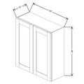 Fabuwood Allure Galaxy Mocha 33" W X 36" H X 12" D Double Door Wall Cabinet