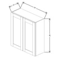 Fabuwood Allure Galaxy Dark Aqua 33" W X 36" H X 12" D Double Door Wall Cabinet