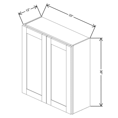 Fabuwood Allure Echo Cabernet Red 33" W X 36" H X 12" D Double Door Wall Cabinet