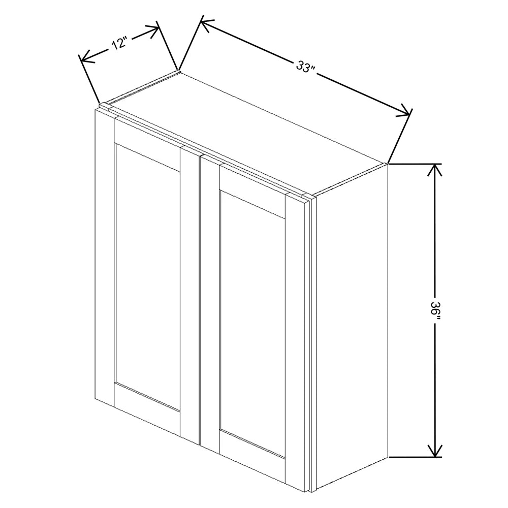 Fabuwood Allure Luna Indigo 33" W X 36" H X 12" D Double Door Wall Cabinet