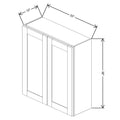 Fabuwood Allure Luna Natural Oak 33" W X 36" H X 12" D Double Door Wall Cabinet