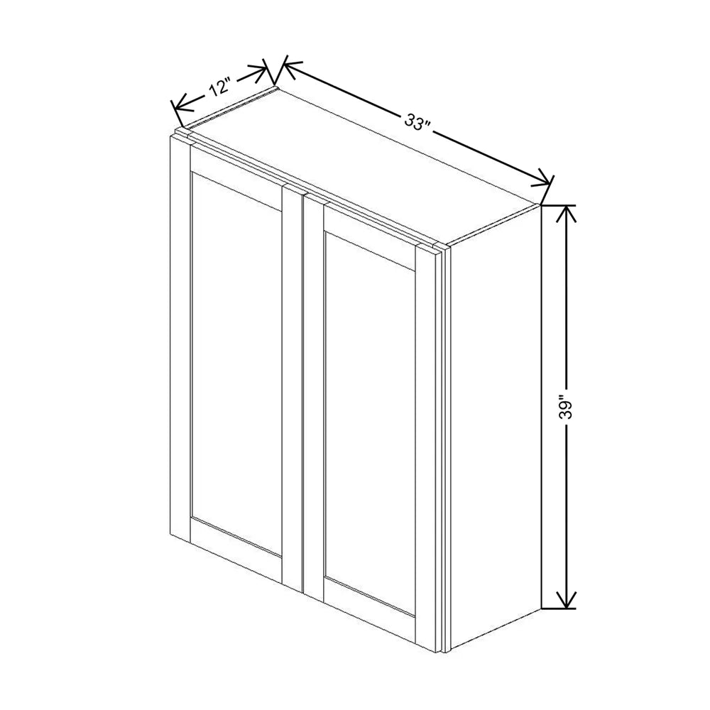 Fabuwood Allure Galaxy Seaside Pine 33" W X 39" H X 12" D Double Door Wall Cabinet