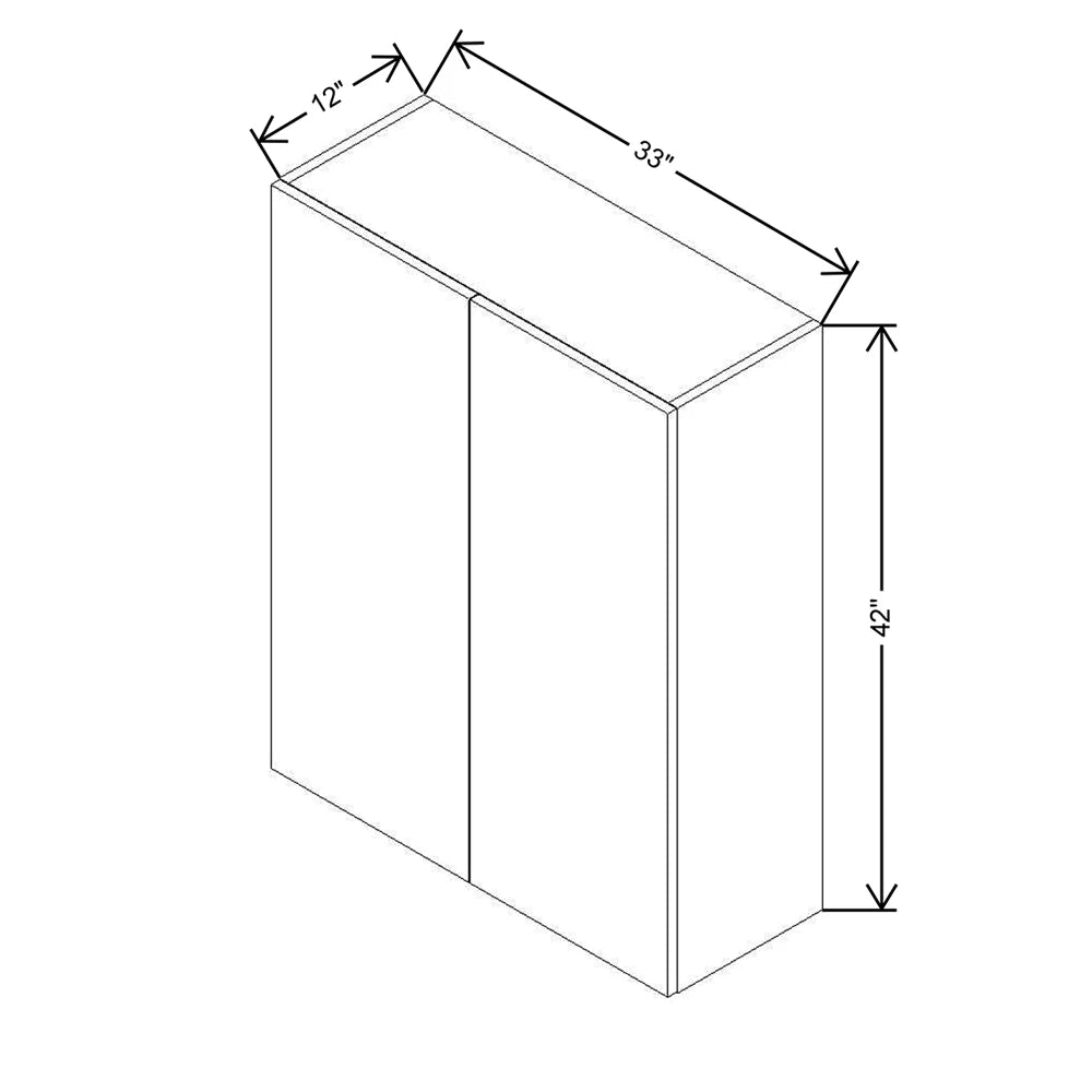 CNC Luxor Espresso 33" W X 42" H Double Door Wall Cabinet