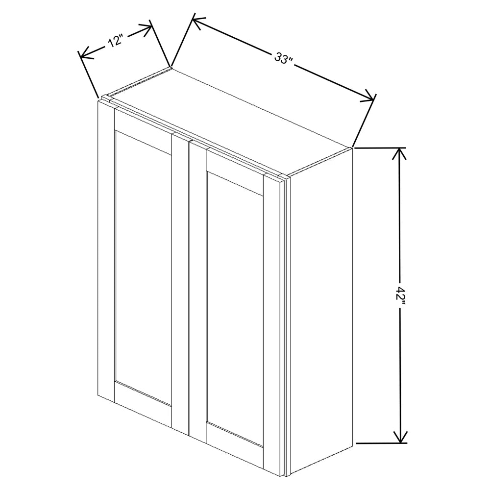 Fabuwood Allure Galaxy Linen 33" W X 42" H X 12" D Double Door Wall Cabinet