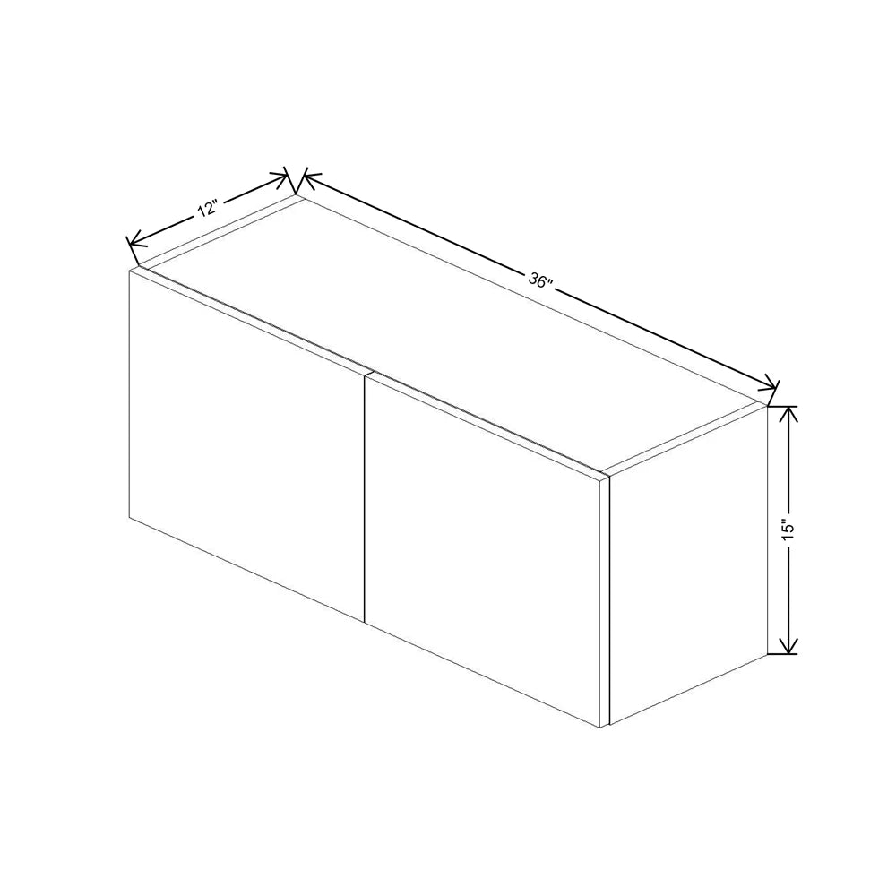 CNC Classic Highland White 36" W X 15" H Double Door Wall Cabinet