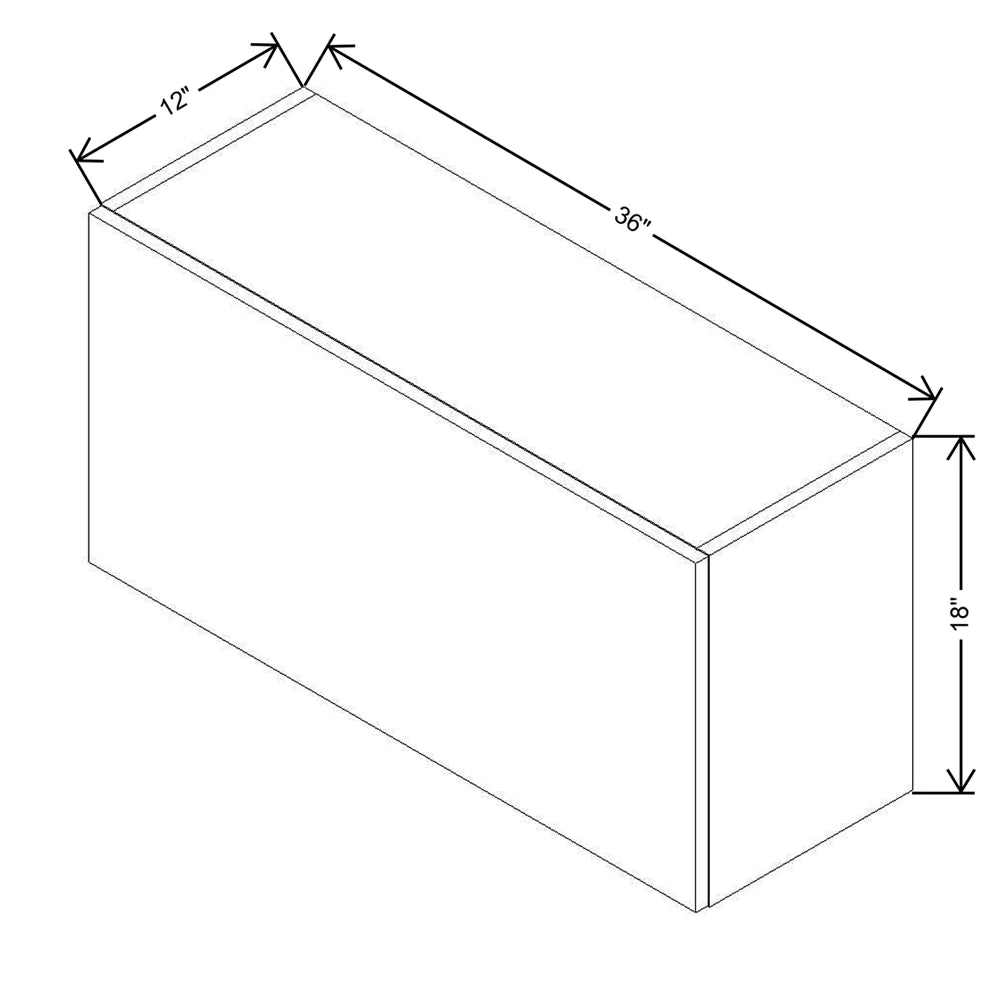 CNC Classic Milano Snow 36" W X 18" H Horizontal Wall Cabinet