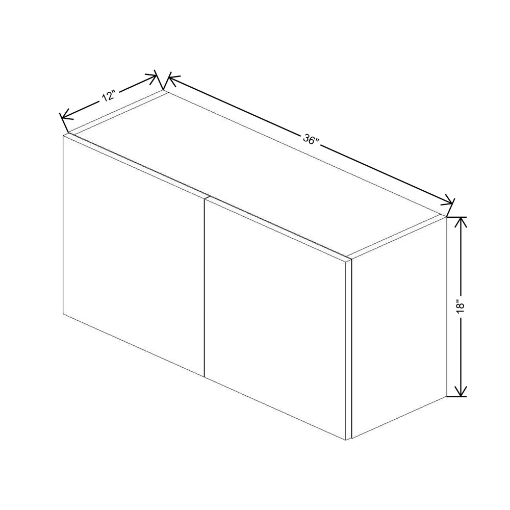 CNC Classic Broadway Graphite 36" W X 18" H Double Door Wall Cabinet