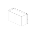 Fabuwood Illume Catalina Grigio Gloss 36" W X 21" H X 12" D Double Door Wall Cabinet