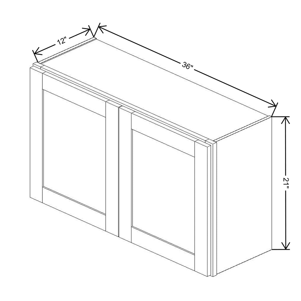 Fabuwood Allure Galaxy Dark Aqua 36" W X 21" H X 12" D Double Door Wall Cabinet