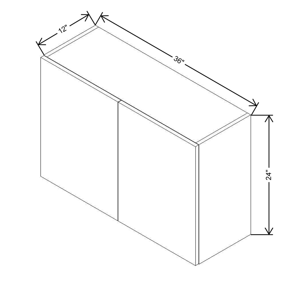 CNC Classic Broadway Graphite 36" W X 24" H Double Door Wall Cabinet