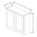 Fabuwood Allure Galaxy Mocha 36" W X 30" H X 12" D Double Door Wall Cabinet