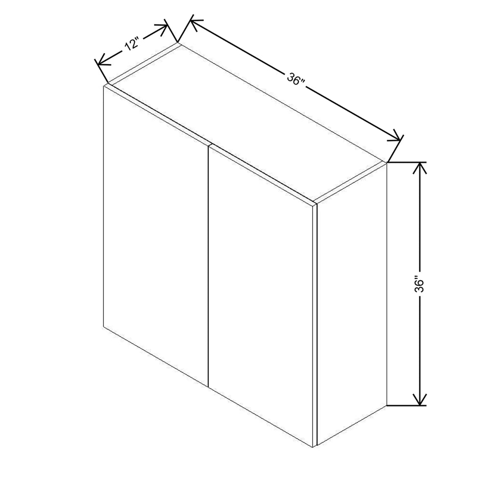 CNC Concord Richmond Stone 36" W X 36" H Double Door Wall Cabinet