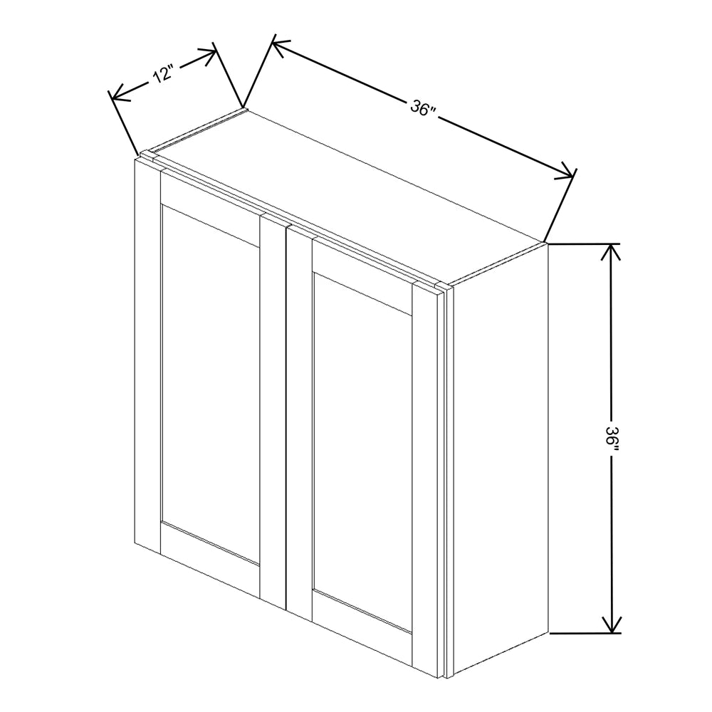 Fabuwood Allure Galaxy Dove 36" W X 36" H X 12" D Double Door Wall Cabinet