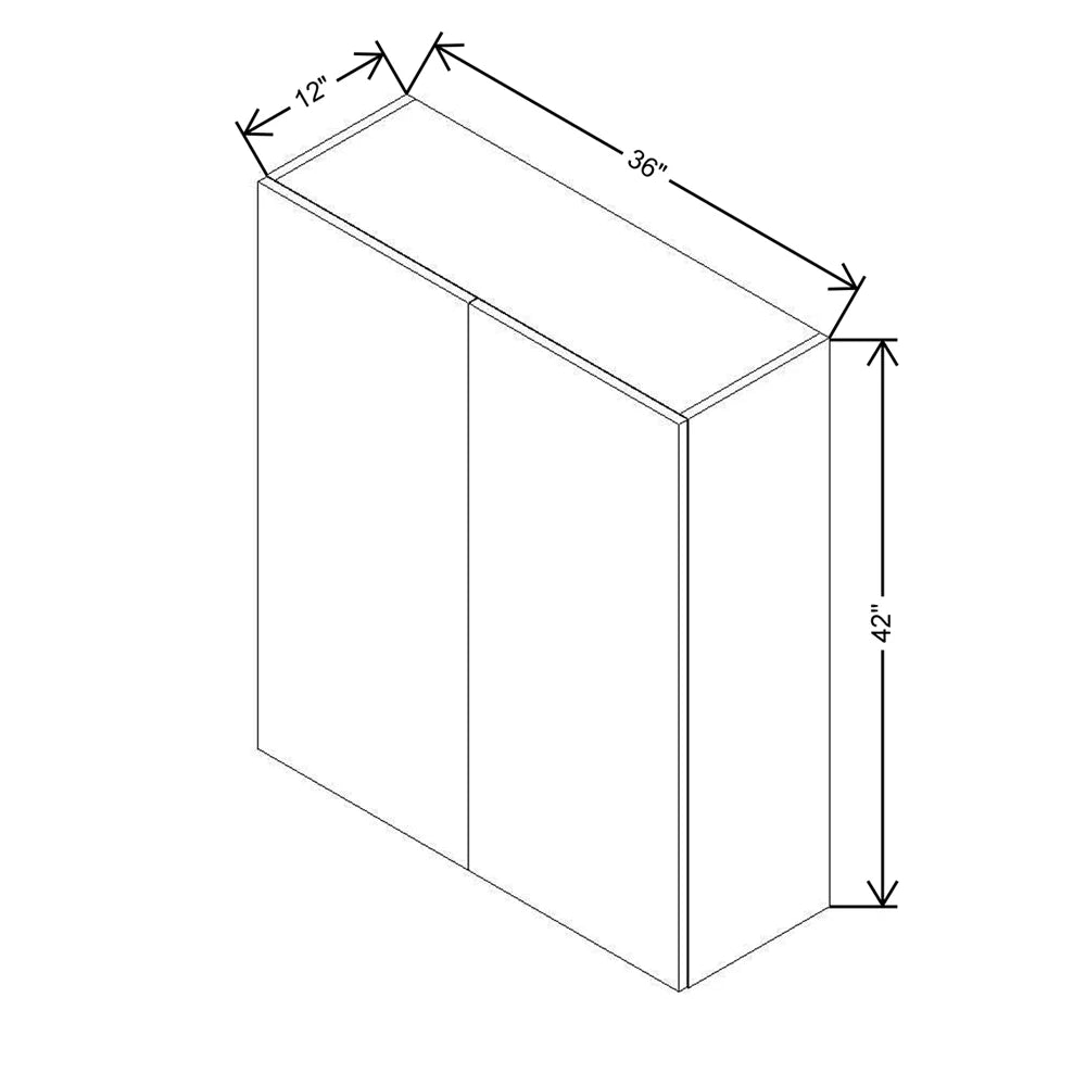 CNC Luxor Harvest 36" W X 42" H Double Door Wall Cabinet