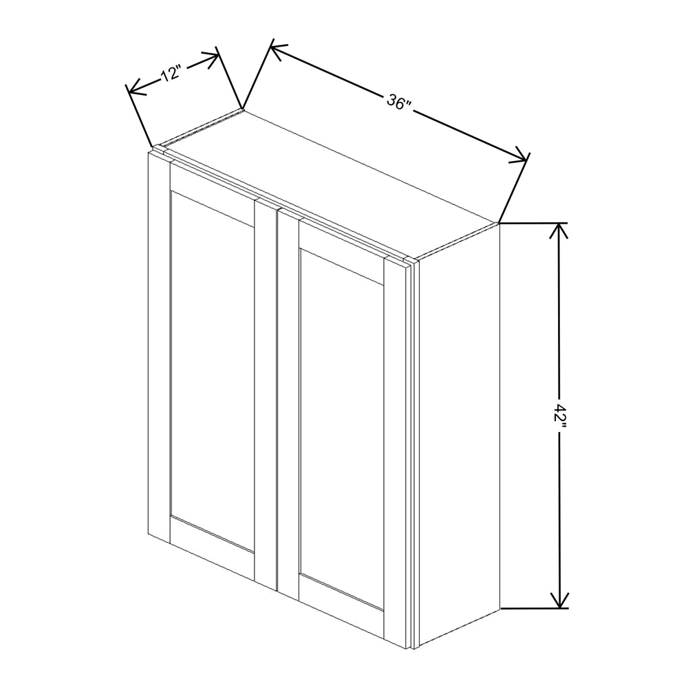 Fabuwood Allure Galaxy Linen 36" W X 42" H X 12" D Double Door Wall Cabinet