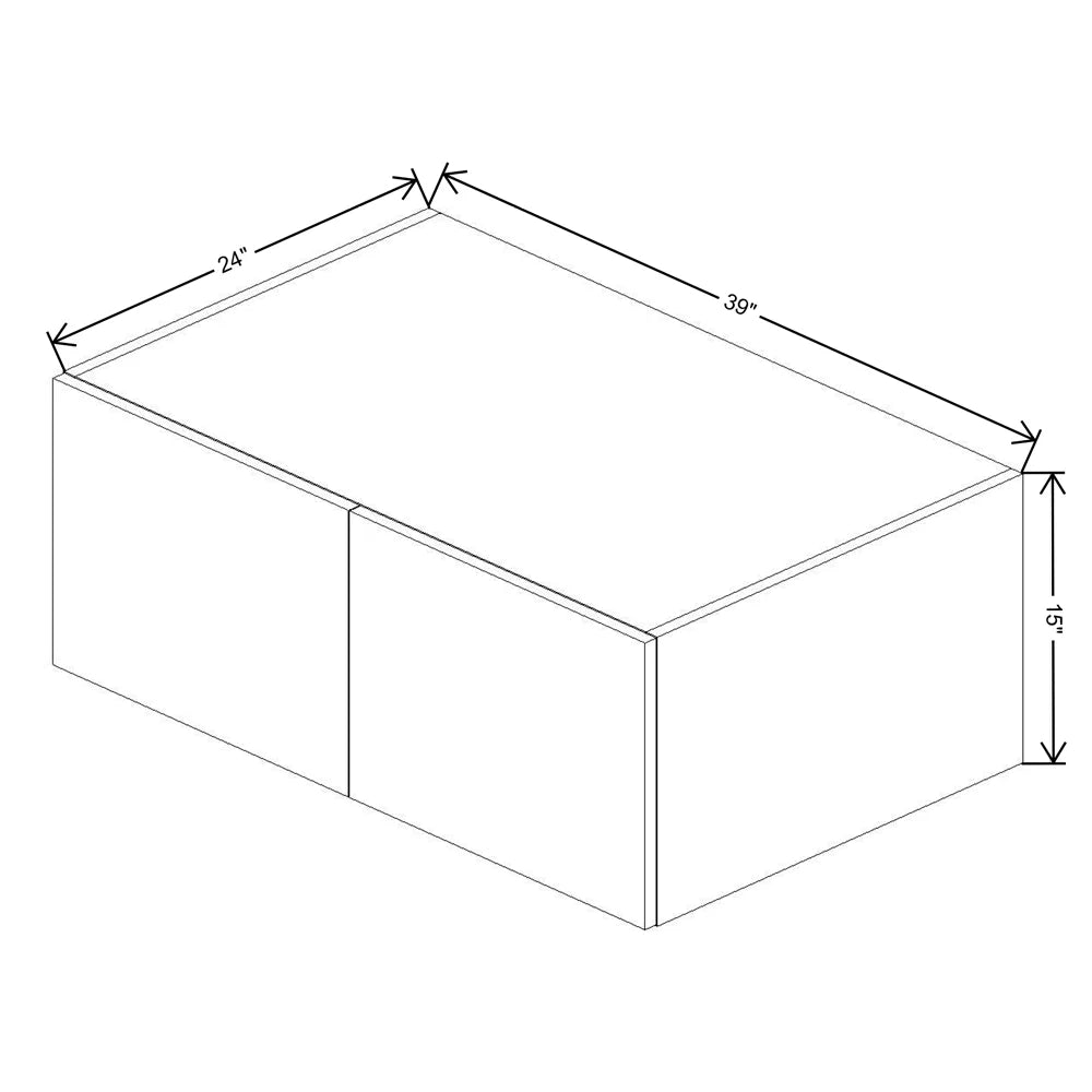 CNC Classic Milano Ash 39" W X 15" H X 24" D Double Door Wall Cabinet