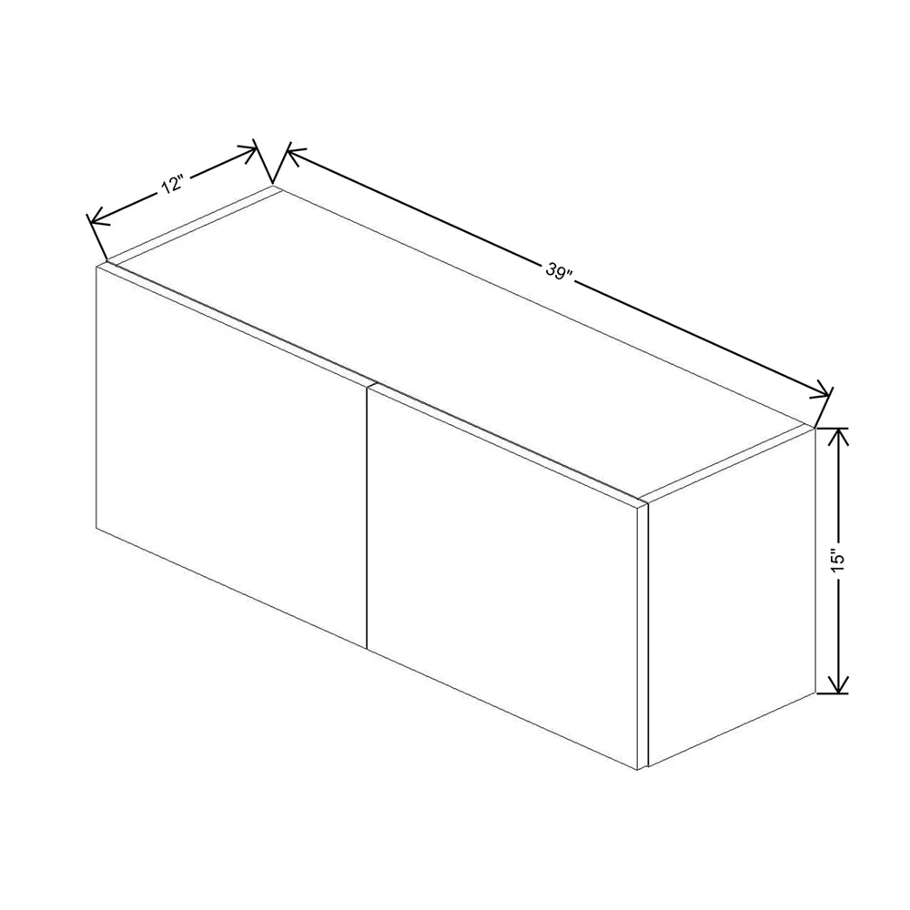 CNC Luxor White 39" W X 15" H Double Door Wall Cabinet