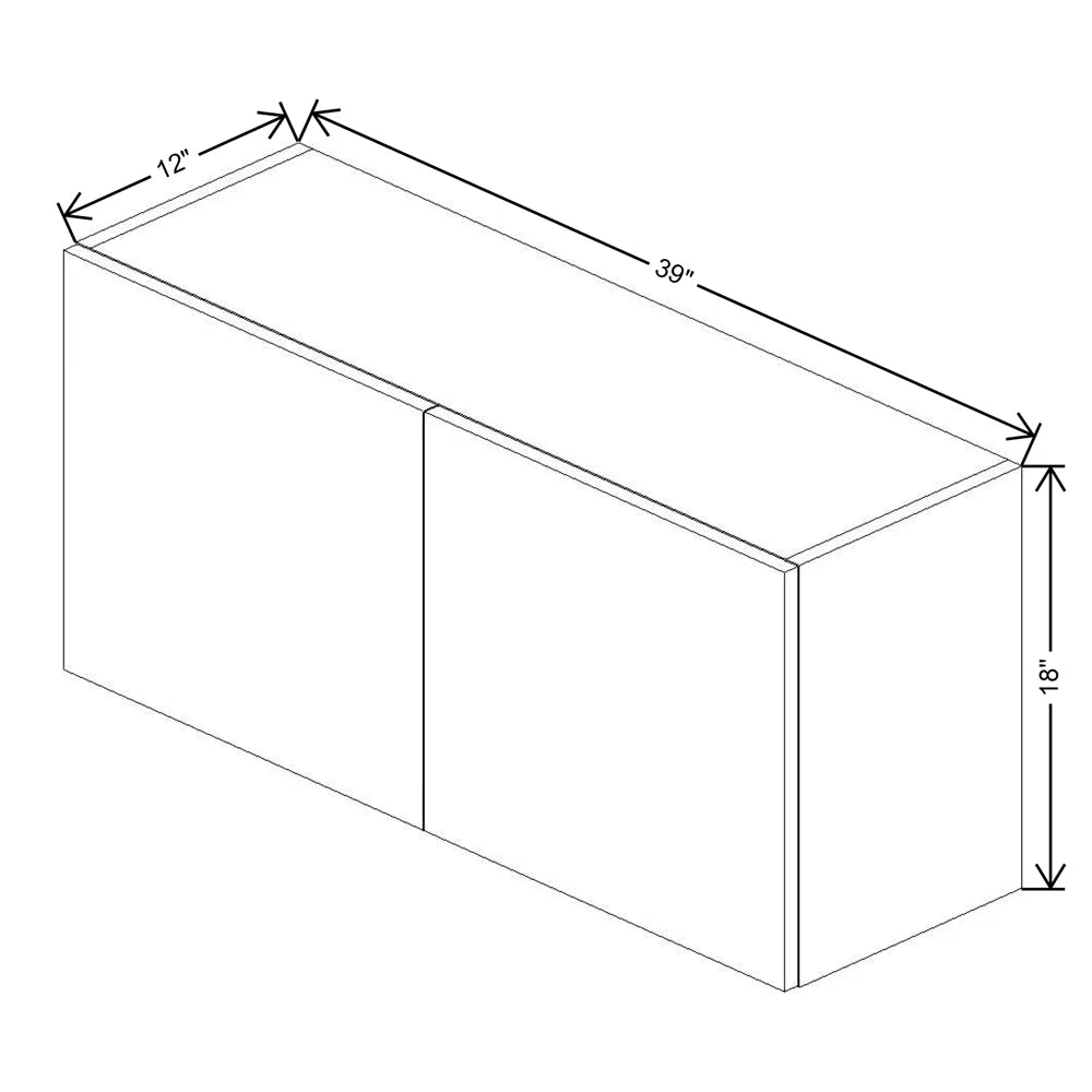 CNC Classic Broadway Chestnut 39" W X 18" H Double Door Wall Cabinet
