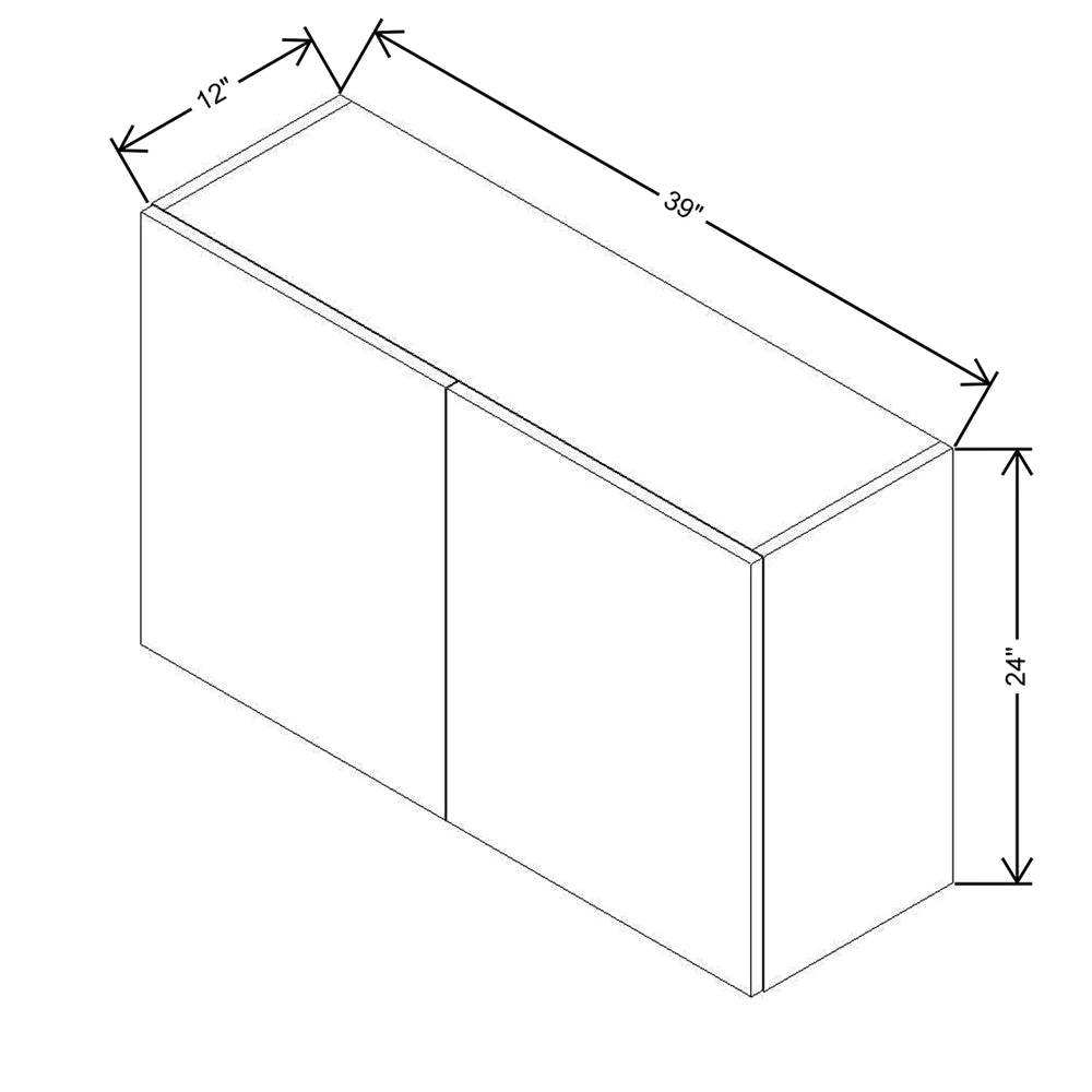CNC Concord Elegant White 39" W X 24" H Double Door Wall Cabinet