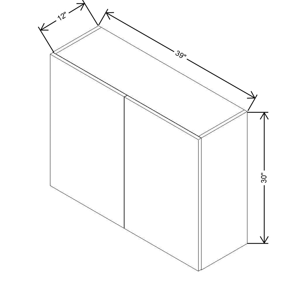 CNC Classic Milano Dune 39" W X 30" H Double Door Wall Cabinet