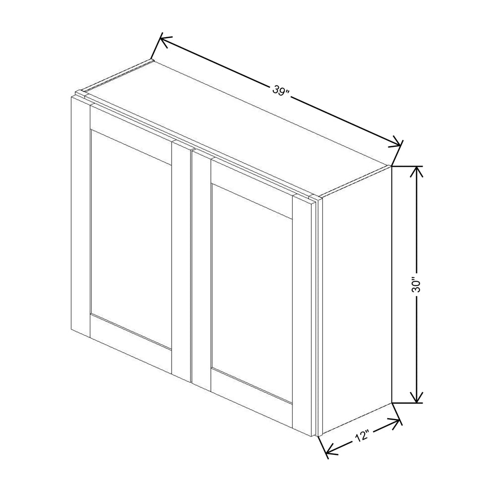 Fabuwood Allure Galaxy Linen 39" W X 30" H X 12" D Double Door Wall Cabinet