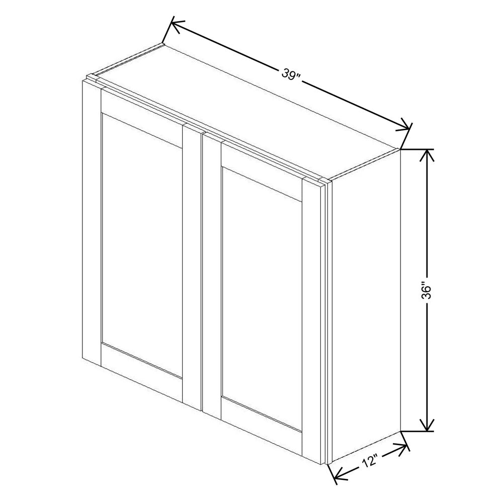 Fabuwood Allure Galaxy Linen 39" W X 36" H X 12" D Double Door Wall Cabinet