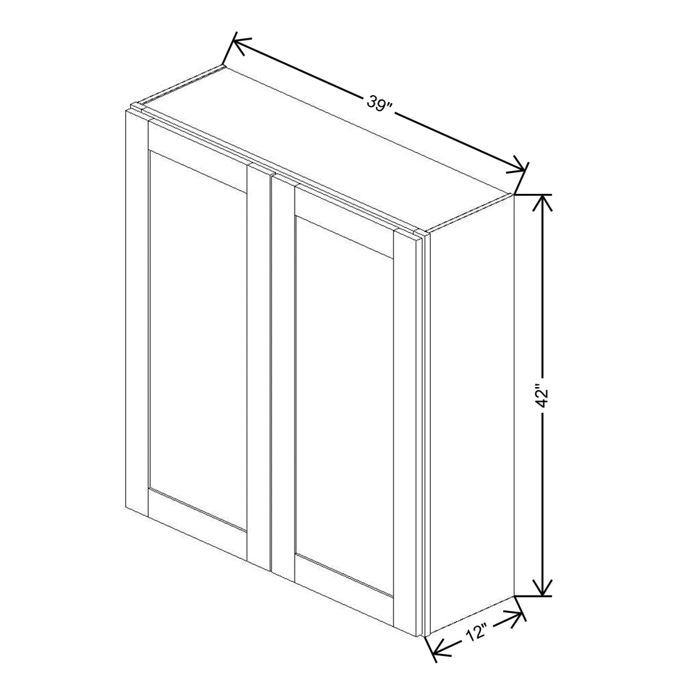 Fabuwood Allure Galaxy Linen 39" W X 42" H X 12" D Double Door Wall Cabinet