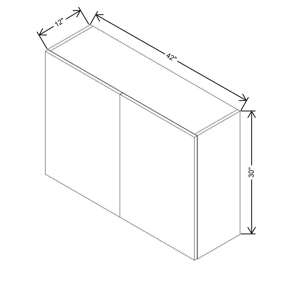 CNC Classic Milano Pine 42" W X 30" H Double Door Wall Cabinet