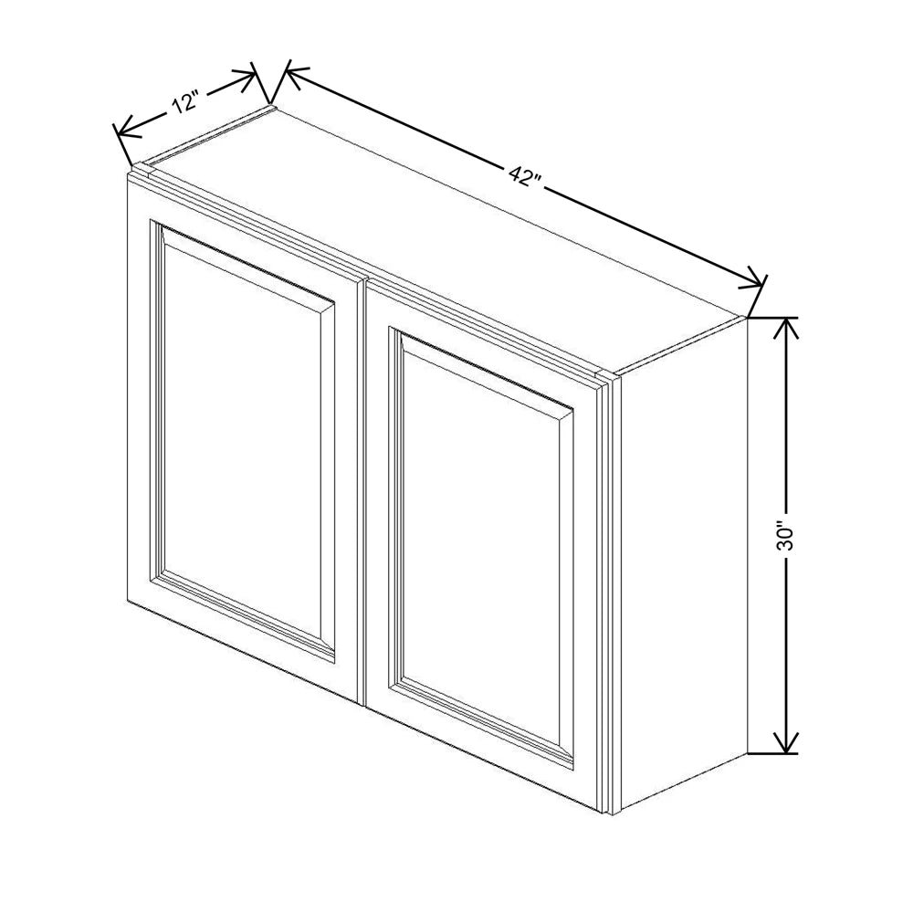 Fabuwood Quest Discovery Frost 42" To 45" W X 30" H X 12" D Double Door Blind Corner Wall Cabinet