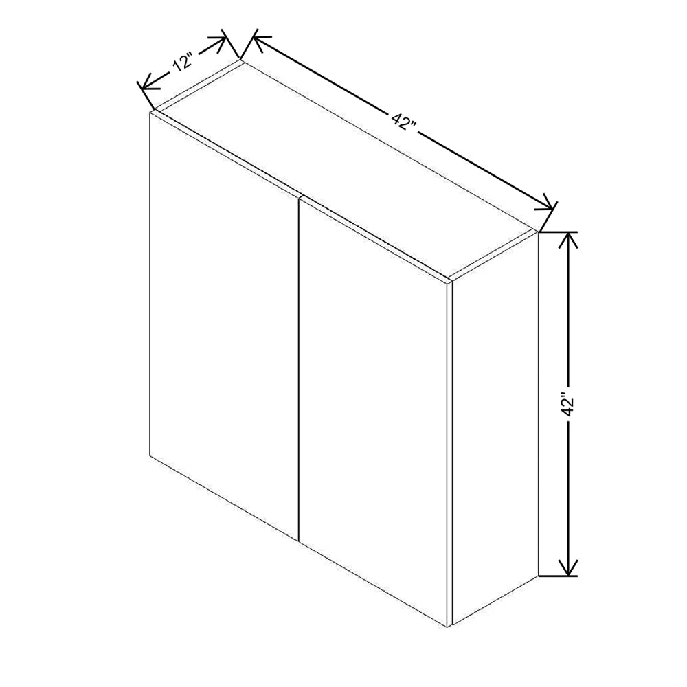 CNC Concord Fashion White 42" W X 42" H Double Door Wall Cabinet