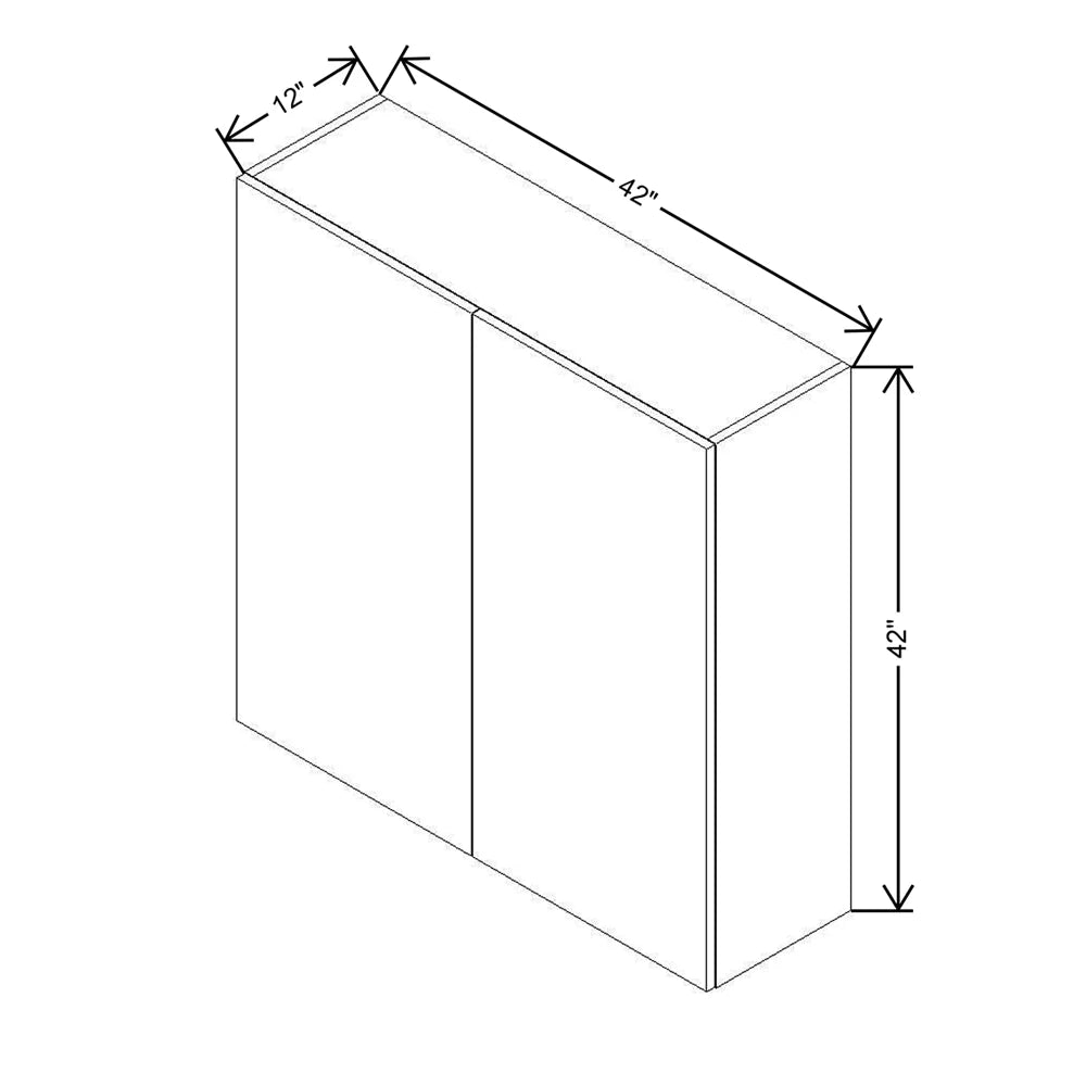 CNC Classic Milano Ash 42" W X 42" H Double Door Wall Cabinet