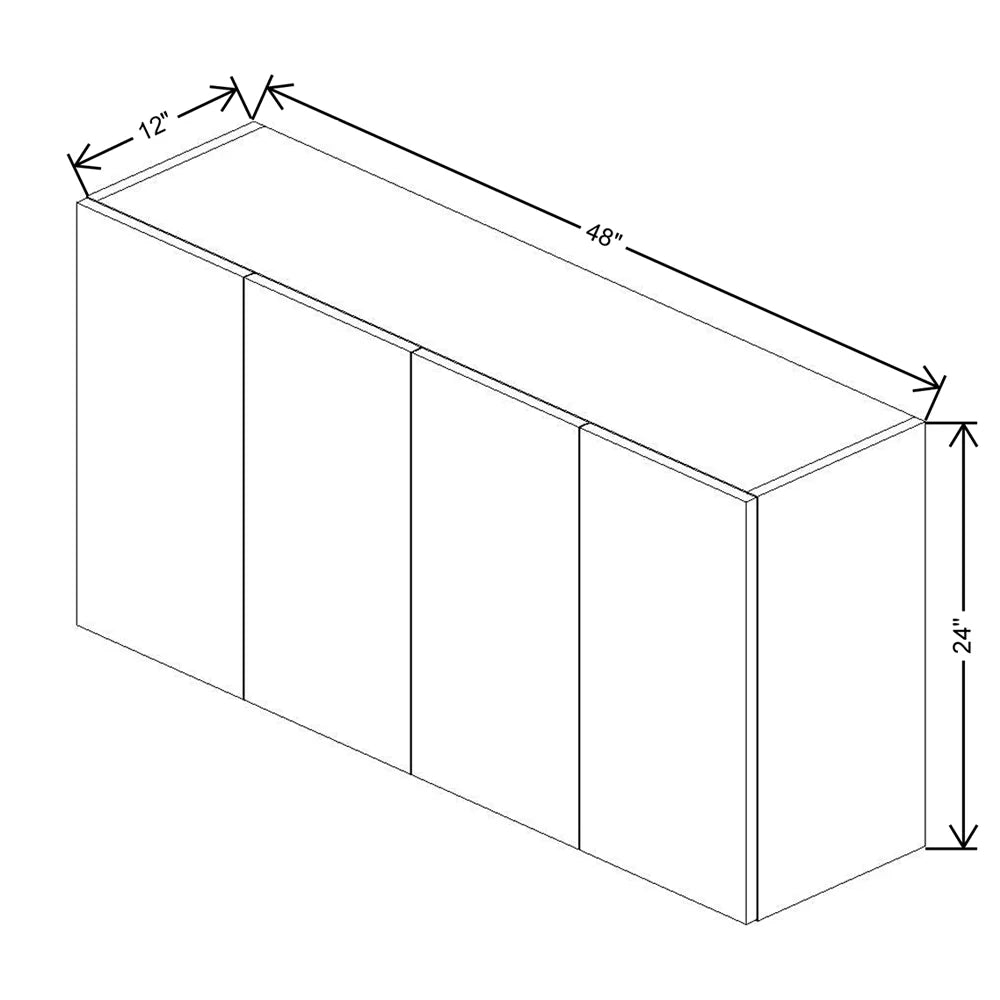 CNC Bedford Country Oak Honey 48" W X 24" H Four Door Wall Cabinet