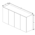 CNC Luxor White 48" W X 24" H Four Door Wall Cabinet