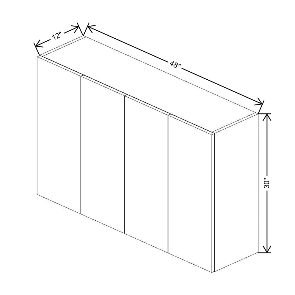 CNC Bedford Country Oak Honey 48" W X 30" H Four Door Wall Cabinet
