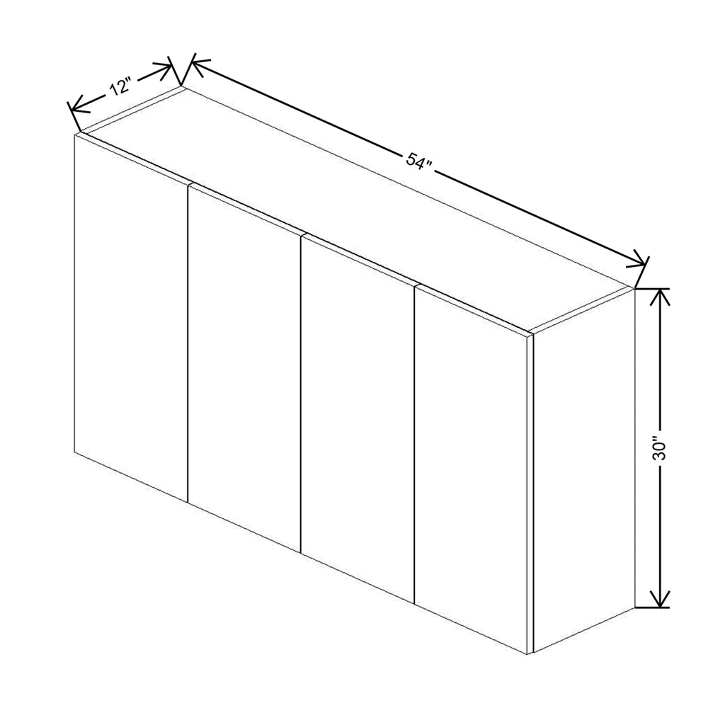 CNC Luxor White 54" W X 30" H Double Door Wall Cabinet
