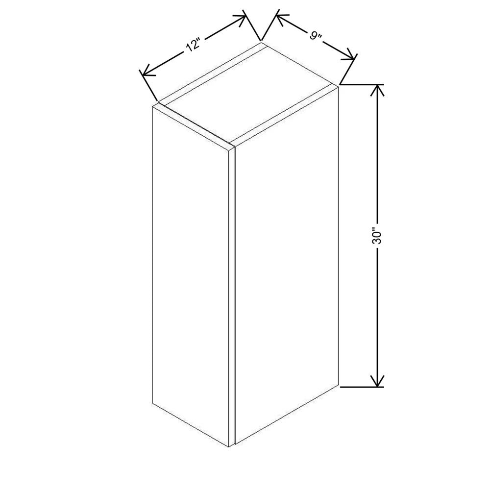 CNC Bedford Country Oak Honey 09" W X 30" H Single Door Wall Cabinet