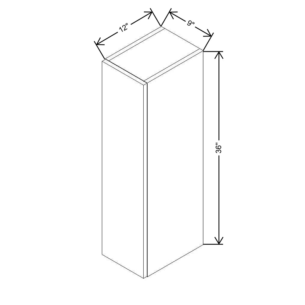 CNC Classic Broadway Walnut 09" W X 36" H Single Door Wall Cabinet