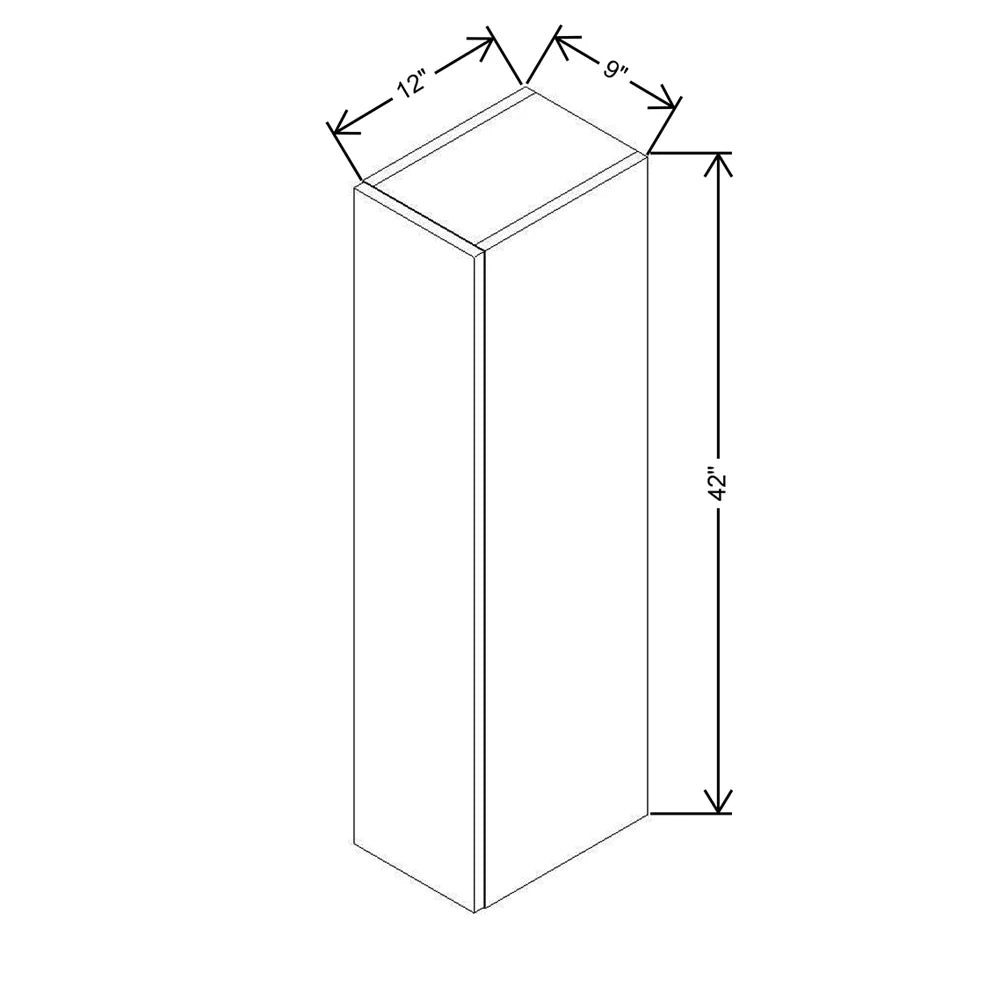CNC Classic Broadway Silk 09" W X 42" H Single Door Wall Cabinet