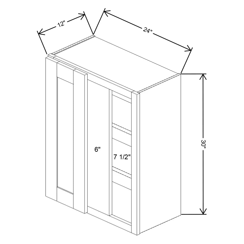 Fabuwood Allure Luna Natural Oak 24" To 27" W X 30" H X 12" D Single Door Blind Corner Wall Cabinet