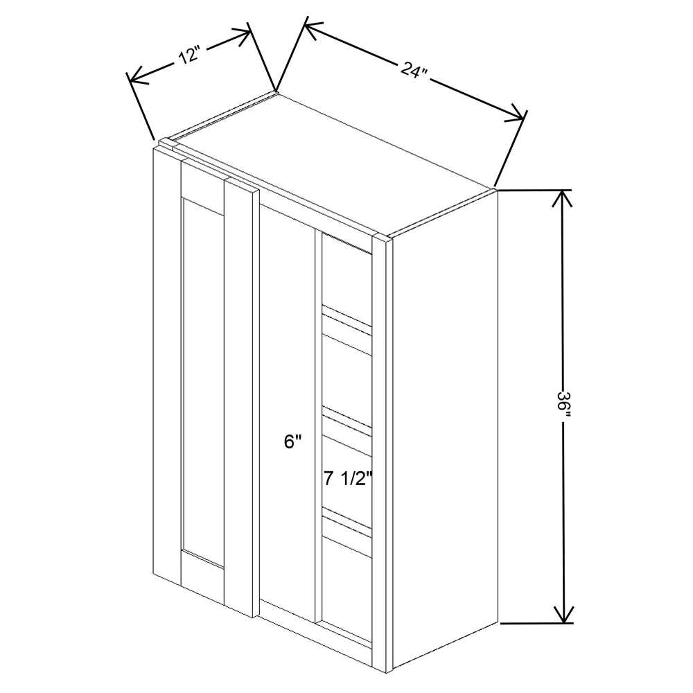 Fabuwood Quest Metro Frost 24" To 27" W X 36" H X 12" D Single Door Blind Corner Wall Cabinet