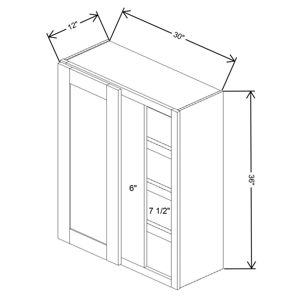 Fabuwood Allure Galaxy Biscuit 30" To 33" W X 36" H X 12" D Single Door Blind Corner Wall Cabinet