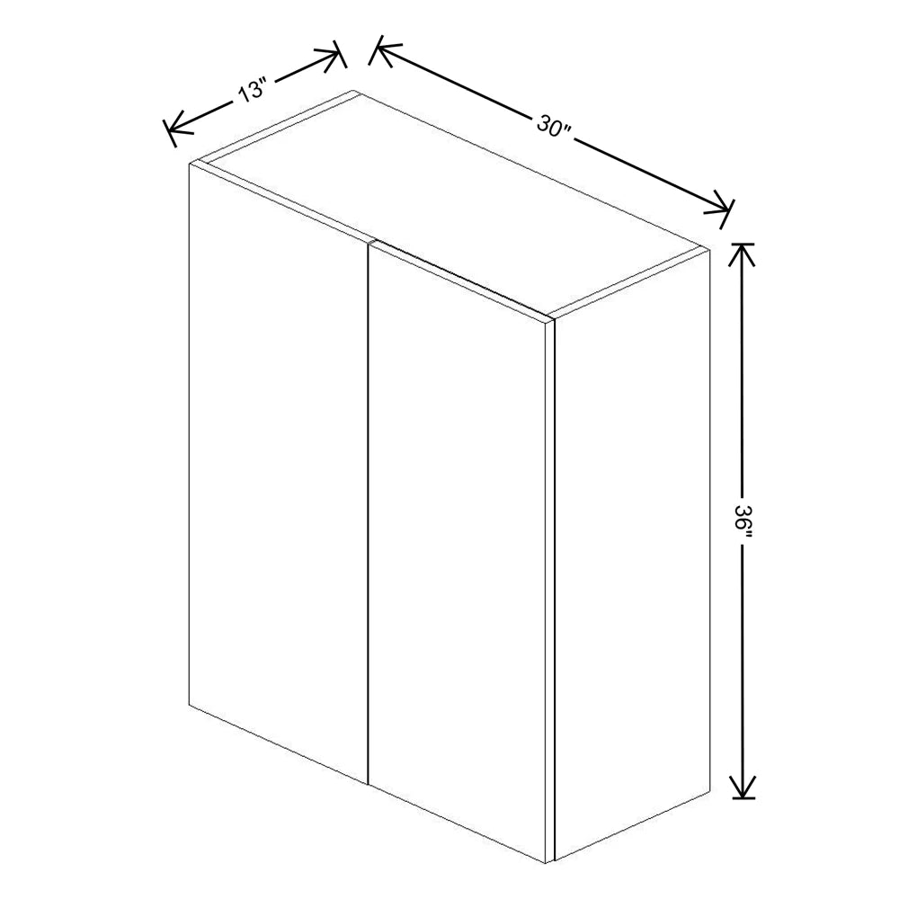 Fabuwood Ovela Catalina Woodline 3 30" To 33" W X 36" H X 13" D Wall Blind Corner Cabinet