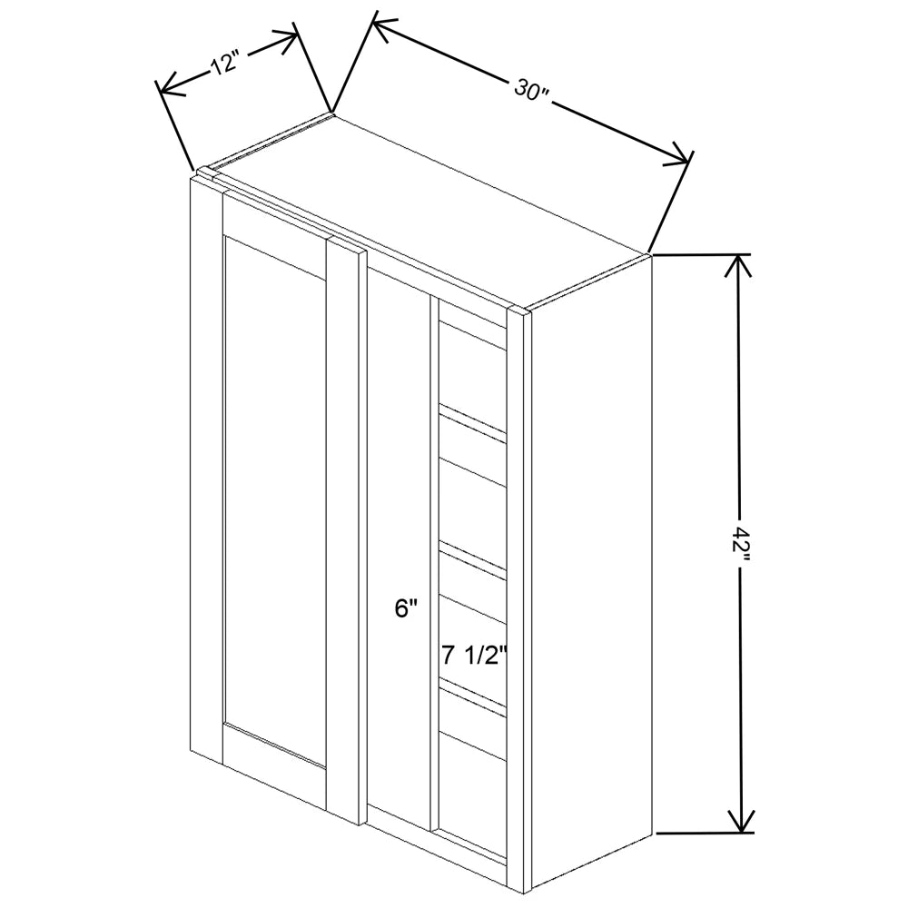Fabuwood Allure Luxe Orchid Purple 30" To 33" W X 42" H X 12" D Single Door Blind Corner Wall Cabinet