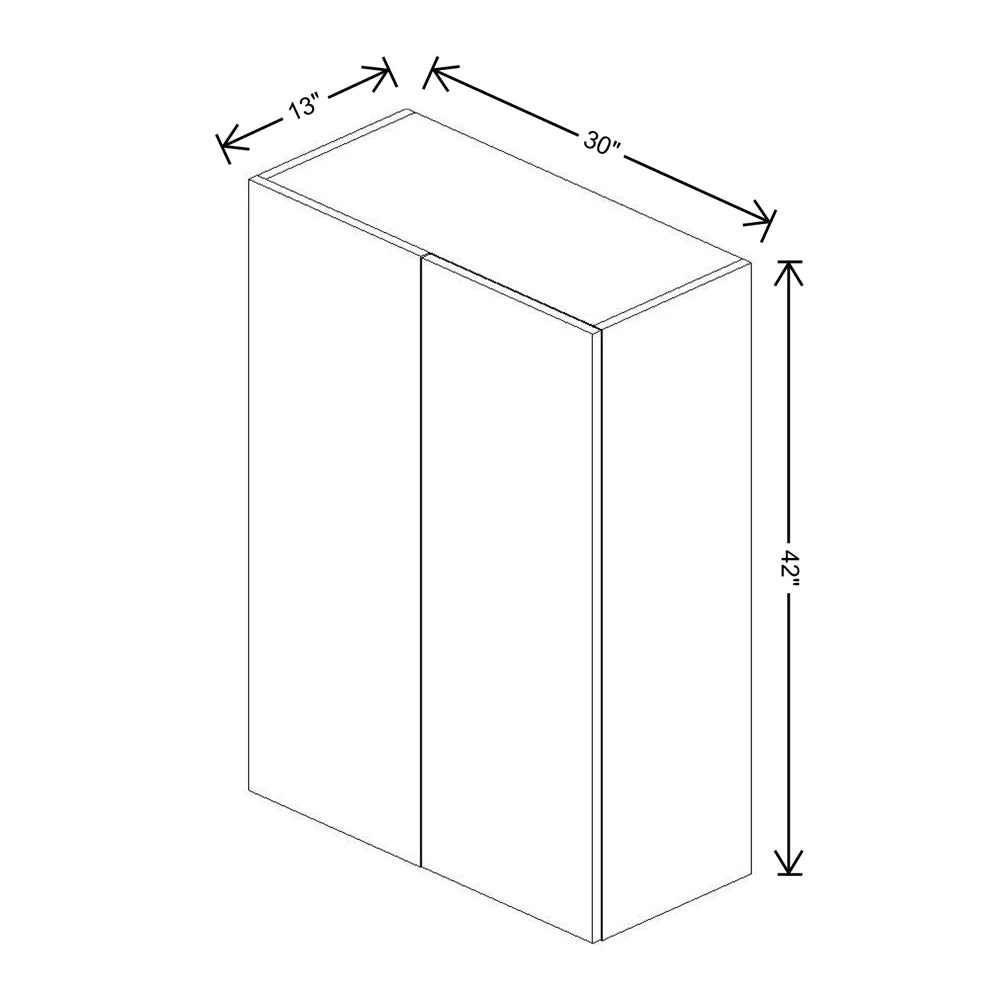 Fabuwood Ovela Catalina Woodline 4 30" To 33" W X 42" H X 13" D Wall Blind Corner Cabinet