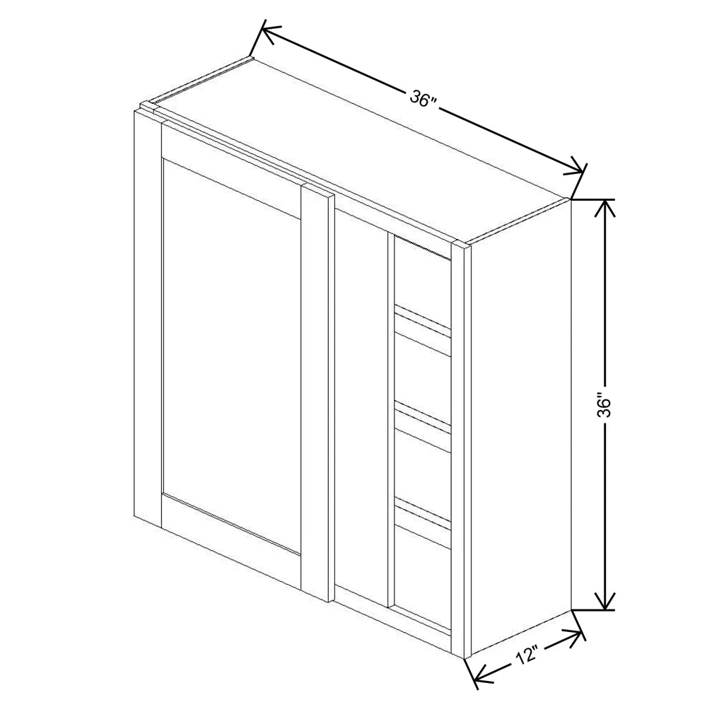 Fabuwood Allure Fusion Mint Green 36" TO 39" W X 36" H X 12" D Single Door Blind Corner Wall Cabinet