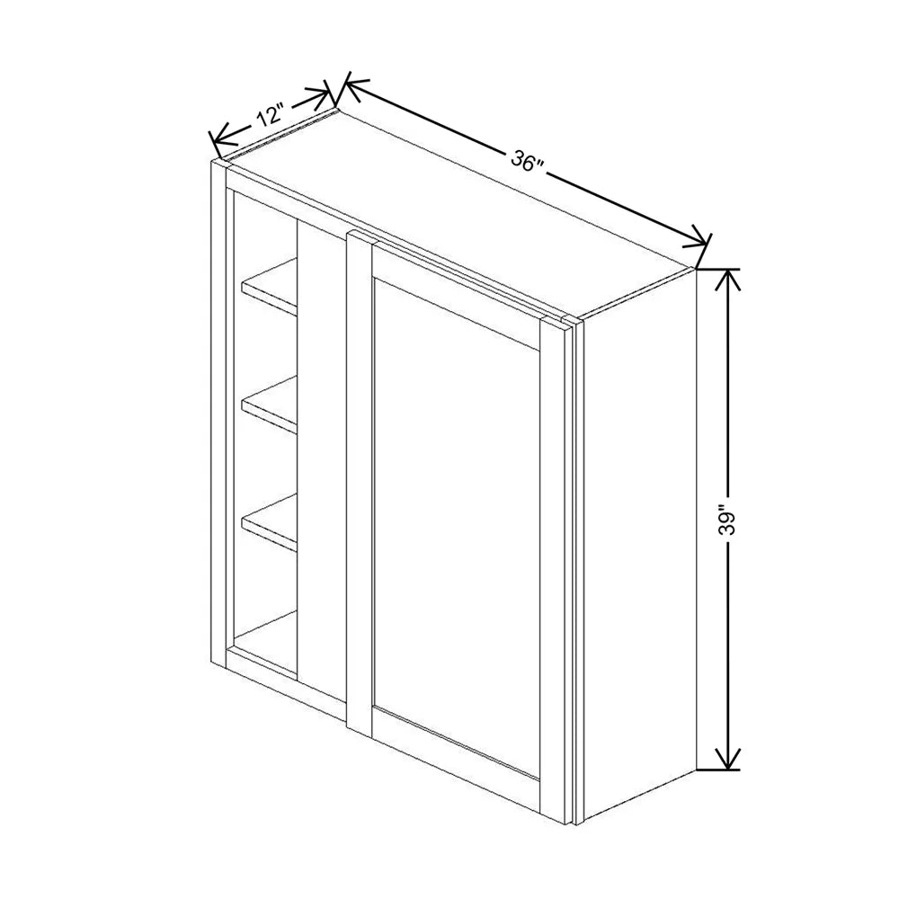 Fabuwood Allure Galaxy Biscuit 36" TO 39" W X 39" H X 12" D Single Door Blind Corner Wall Cabinet