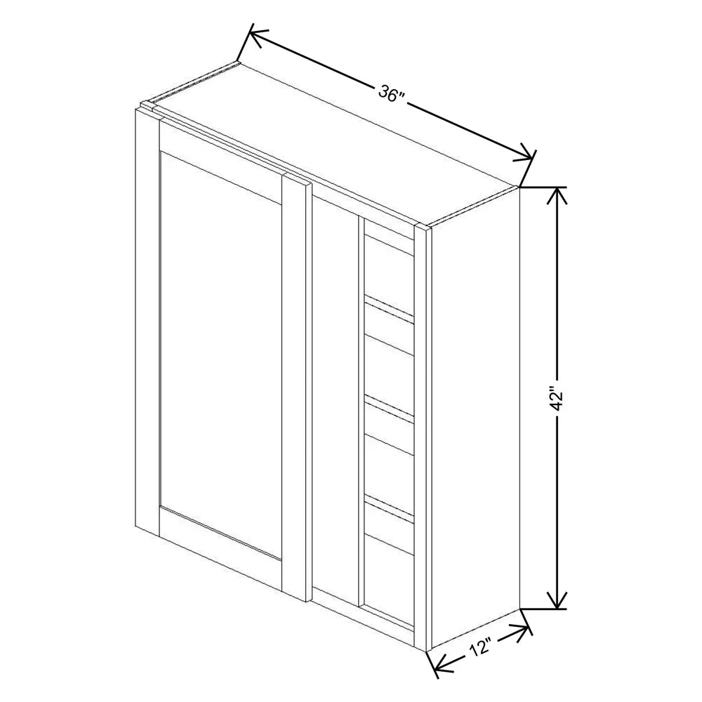 Fabuwood Allure Galaxy Biscuit 36" To 39" W X 42" H X 12" D Single Door Blind Corner Wall Cabinet