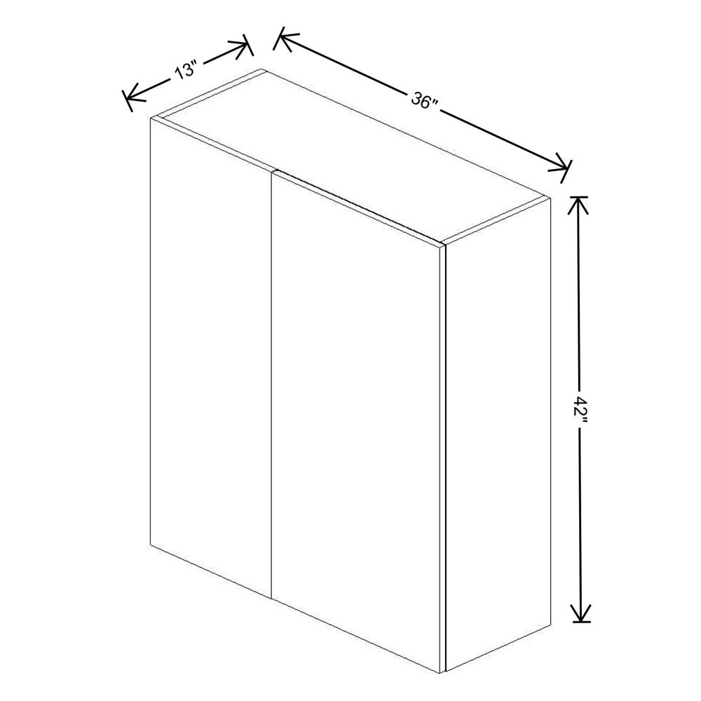 Fabuwood Ovela Catalina Textil Plata 36" To 39" W X 42" H X 13" D Wall Blind Corner Cabinet